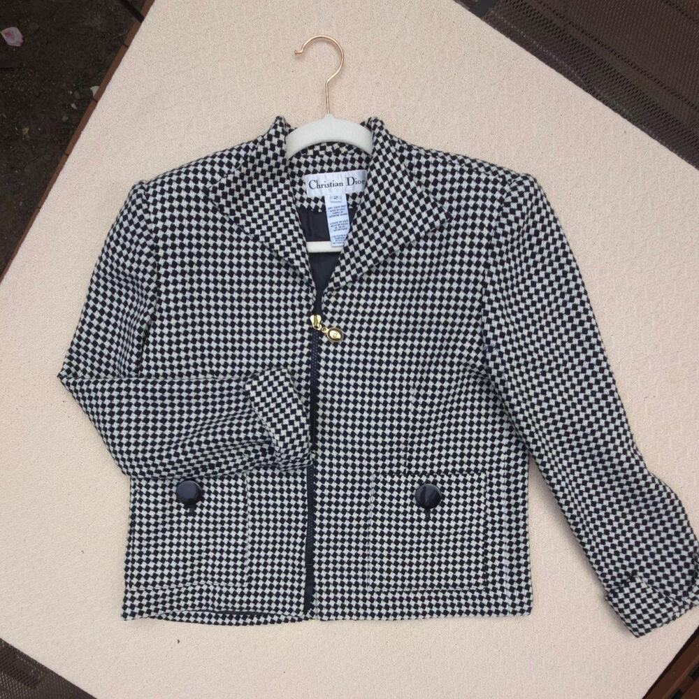 Vintage christian dior houndstooth jacket